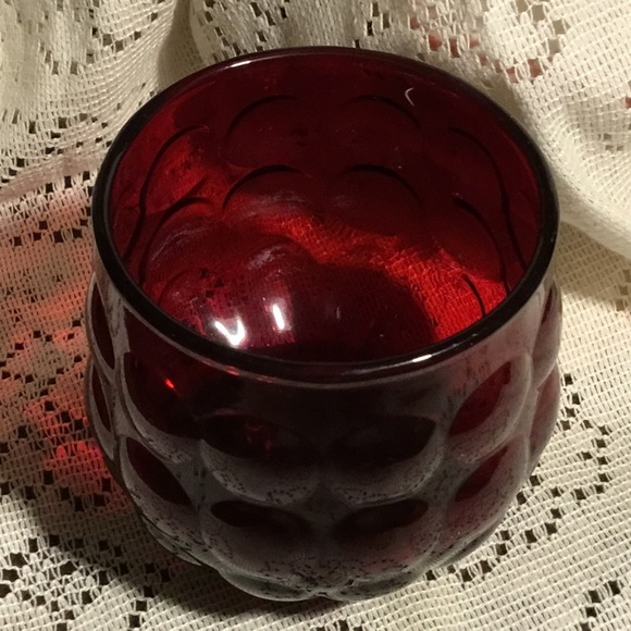 Vintage Anchor Hocking Ruby Red Bubble Rocks/Juice Glass - Picture 4 of 7